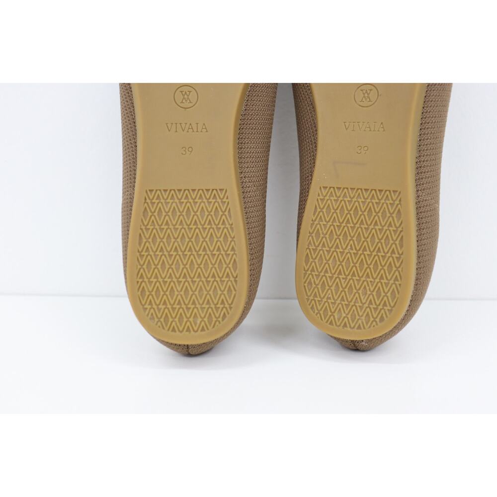 Vivaia Pointed Knit Ballet Flats in Taupe. - Picture 8 of 15